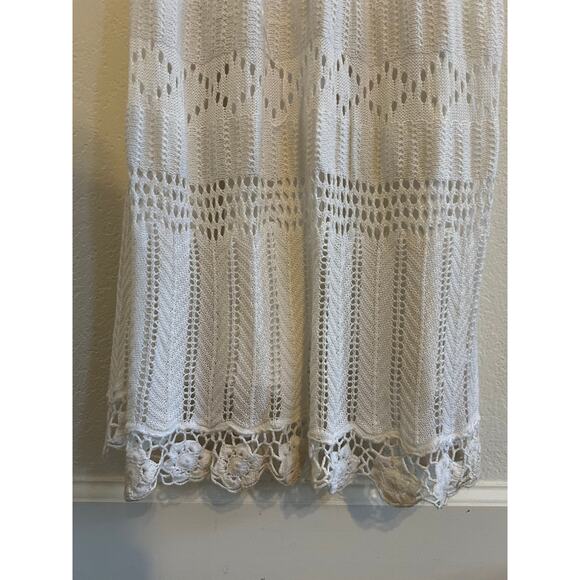 Bebe Crochet Knit Maxi Dress Womens Small Boho Y2K Cottage Fairy Whimsy White - Picture 7 of 15